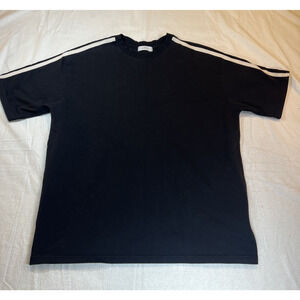 Pageboy Black Tshirt Size F Relaxed Fit White Stripe Detail Streetwear